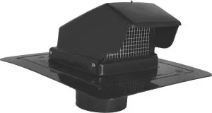 4 Inch Plastic Roof Vent with Damper and Screen (with Stem)